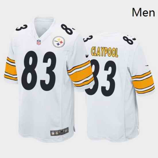 men chase claypool pittsburgh steelers white game jersey